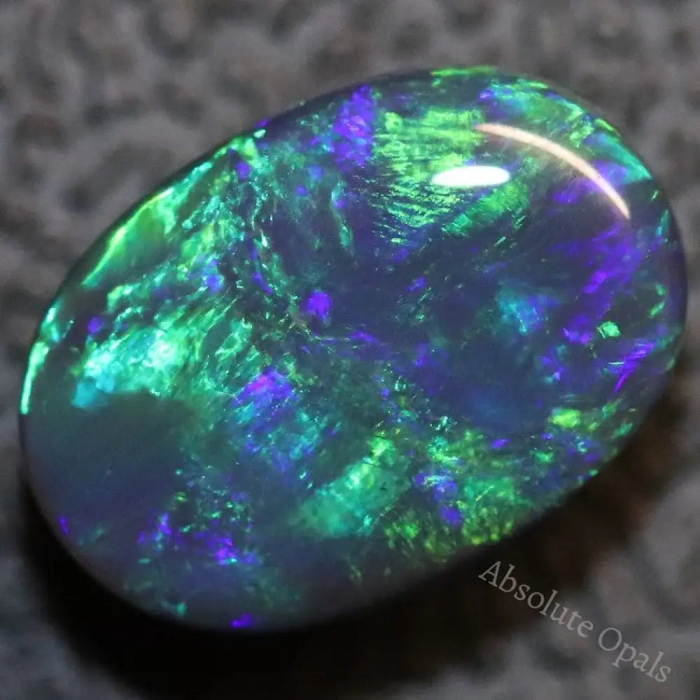 Australian Black Opal Lightning Ridge Solid Gem Stone Cabochon 1.94 Cts