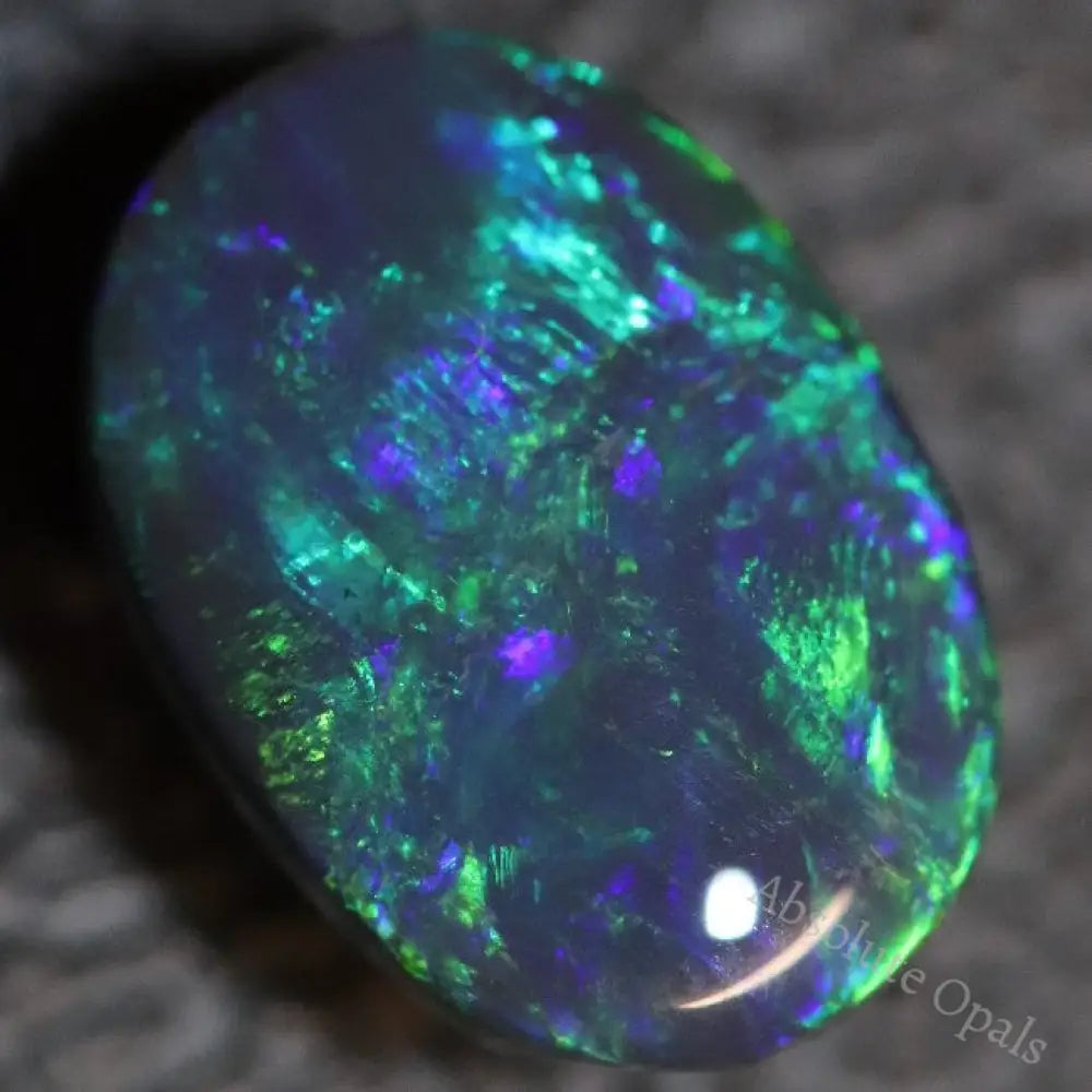 Australian Black Opal Lightning Ridge Solid Gem Stone Cabochon 1.94 Cts