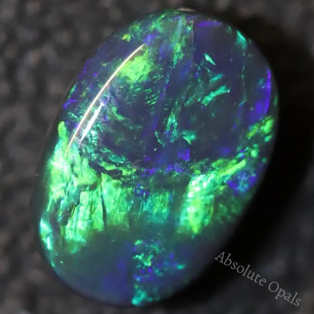 Australian Black Opal Lightning Ridge Solid Gem Stone Cabochon 1.94 Cts