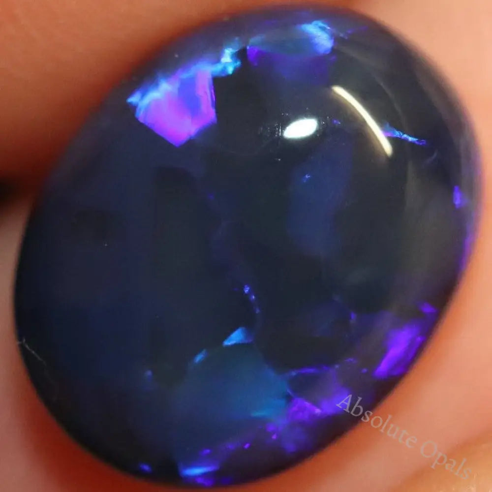 Australian Black Opal Lightning Ridge Solid Gem Stone Cabochon 3.93 Cts