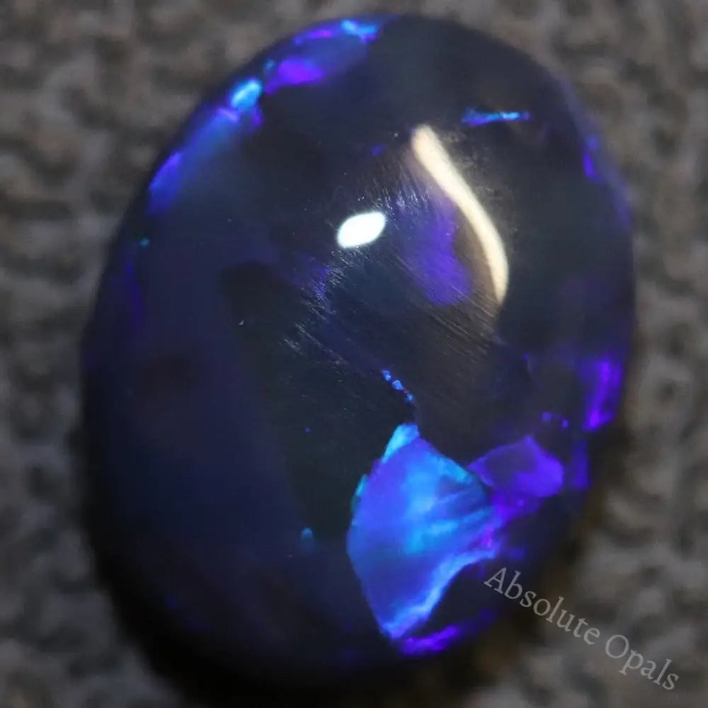 Australian Black Opal Lightning Ridge Solid Gem Stone Cabochon 3.93 Cts