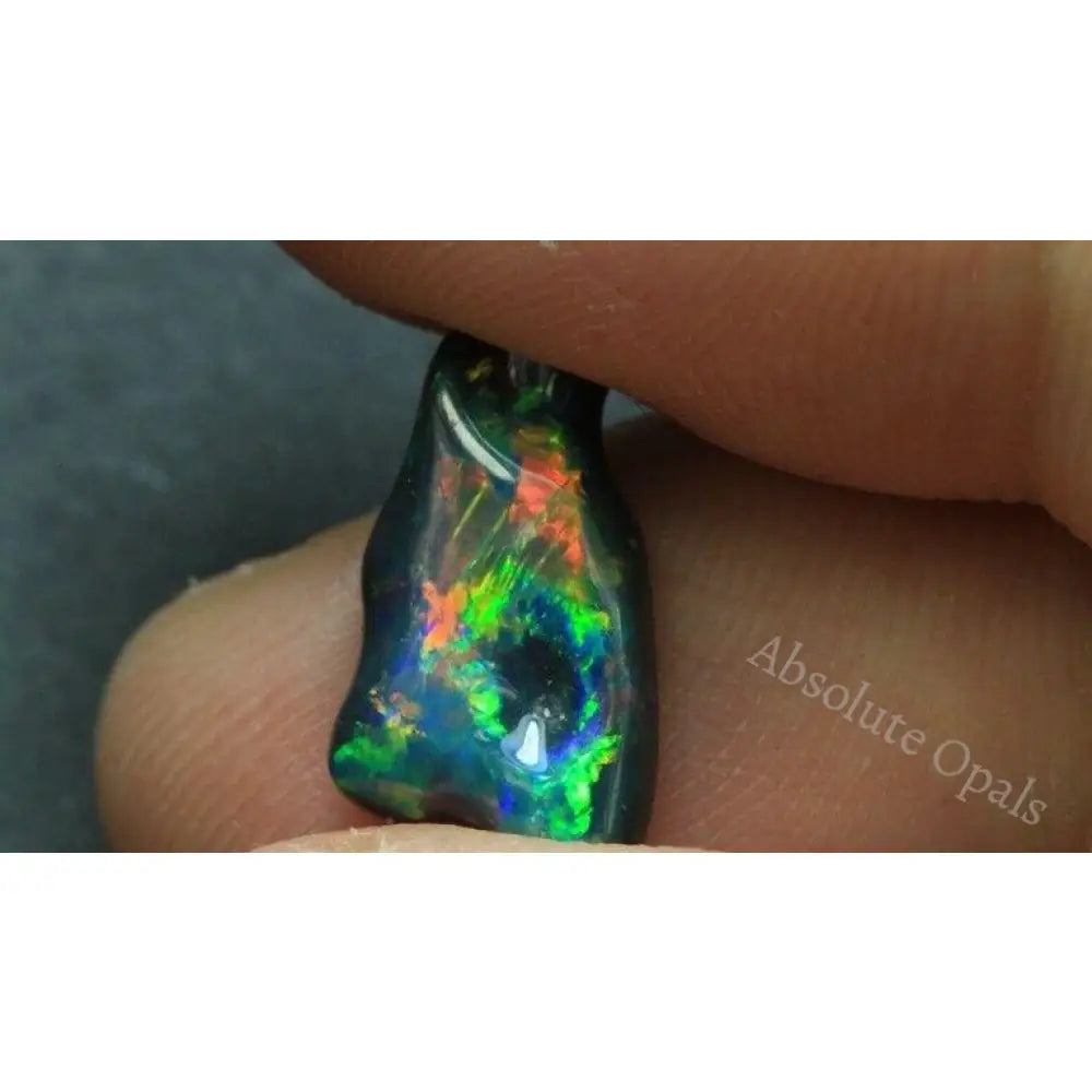 Australian Black Opals Lightning Ridge Solid Carving 2.59 Cts + Vid Black Opal