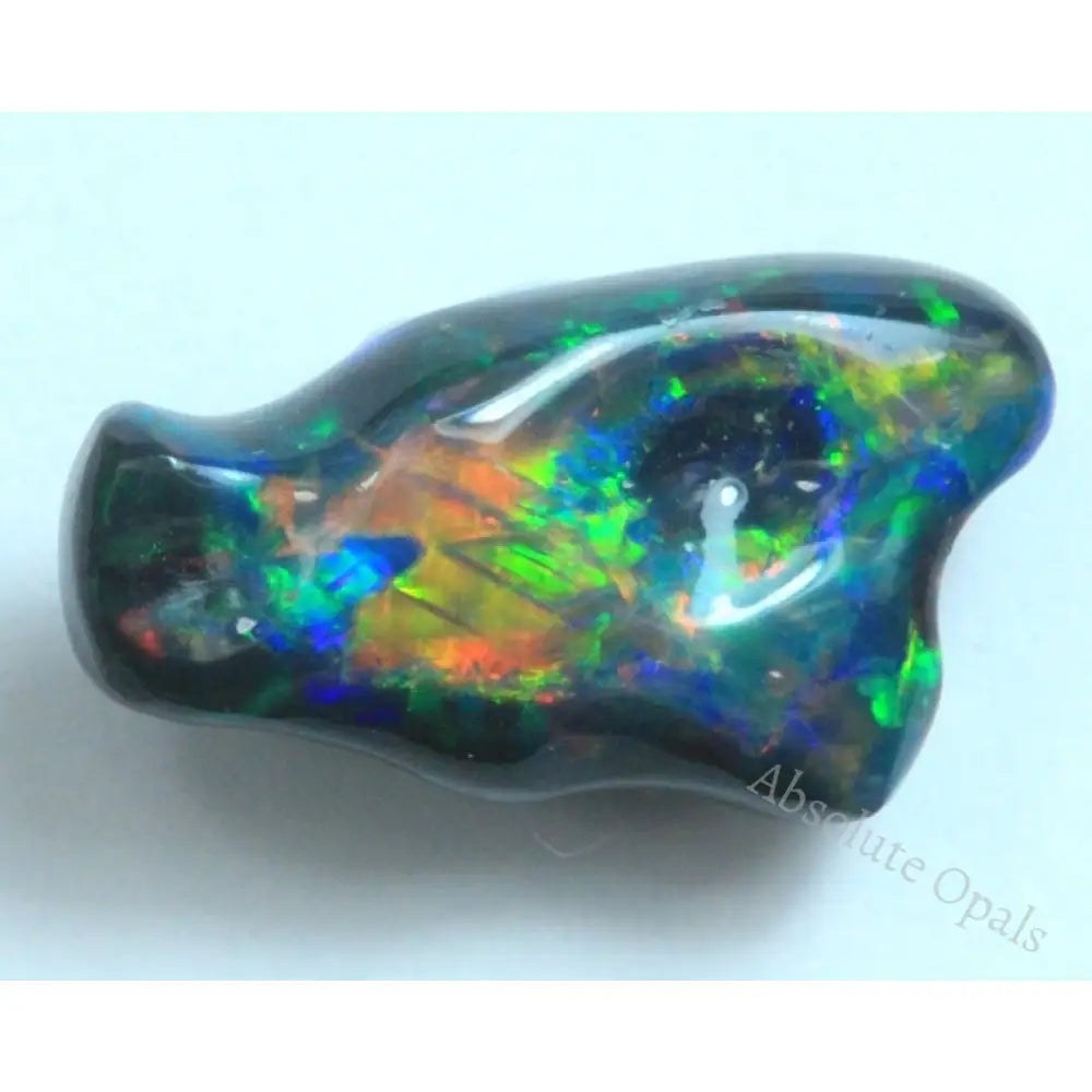 Australian Black Opals Lightning Ridge Solid Carving 2.59 Cts + Vid Black Opal