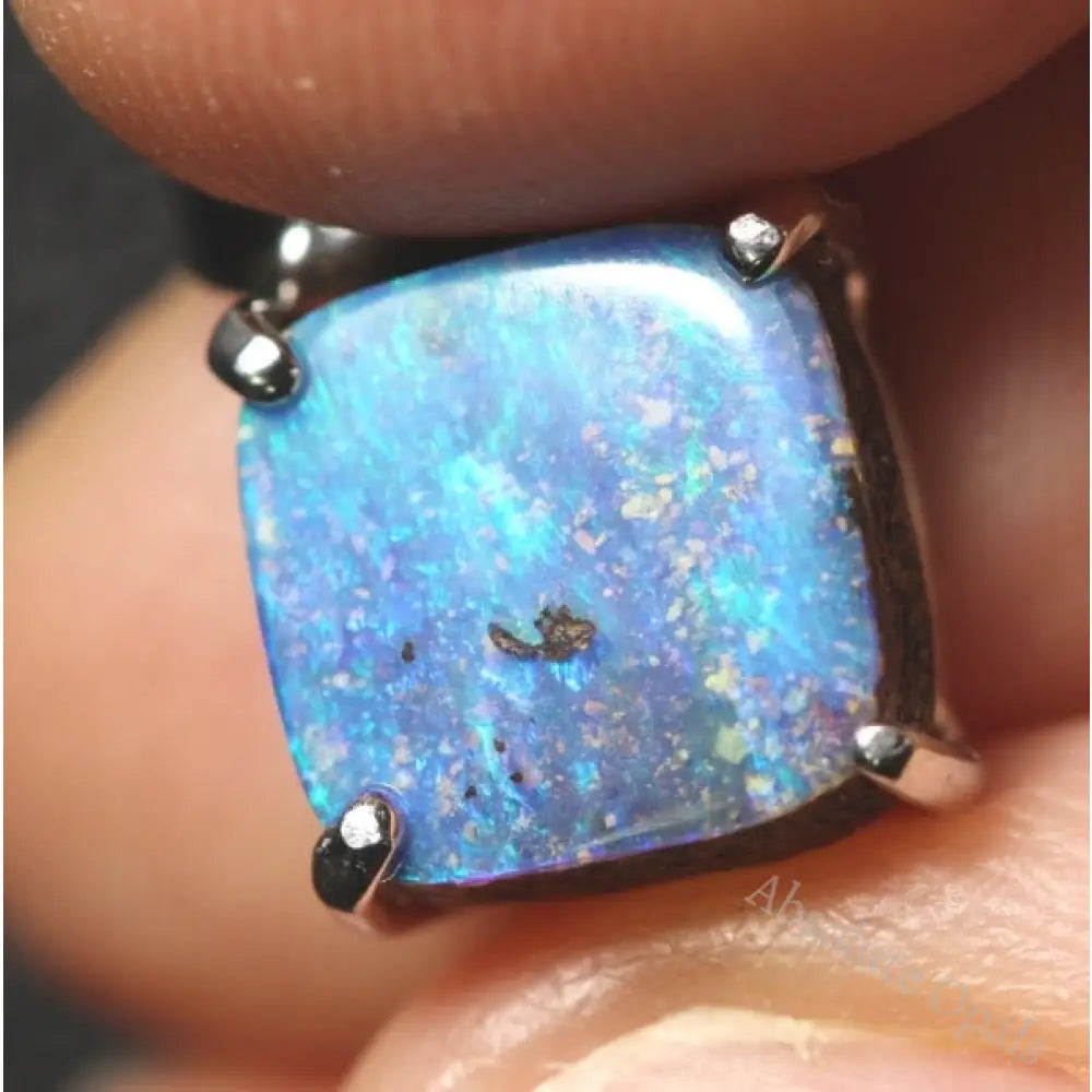 Australian Boulder Opal Pendant Sterling Silver L17.5Mm 1.57Gr Jewellery