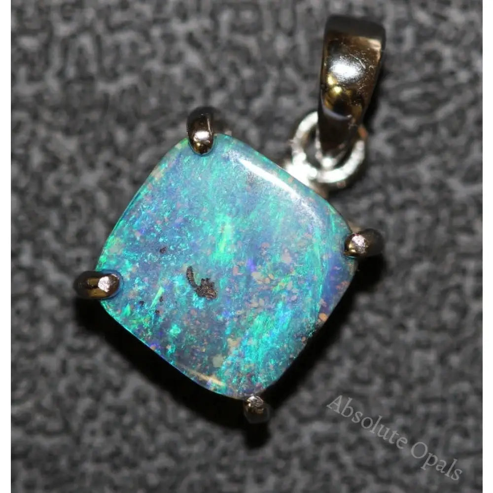 Australian Boulder Opal Pendant Sterling Silver L17.5Mm 1.57Gr Jewellery