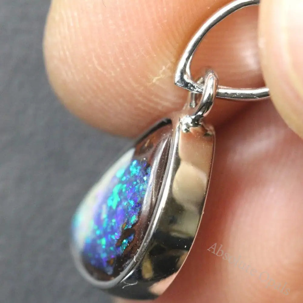 Australian Boulder Opal Pendant Sterling Silver L22.2Mm 1.94Gr Jewellery