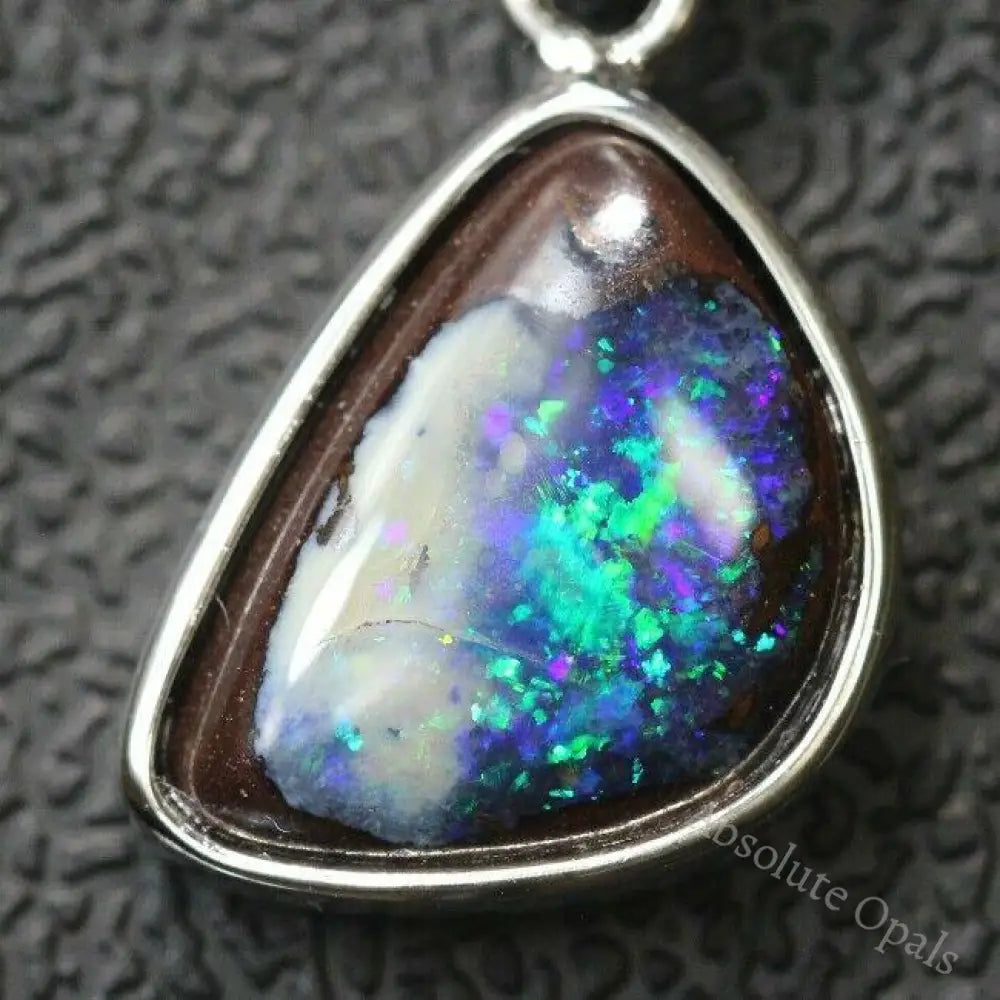 Australian Boulder Opal Pendant Sterling Silver L22.2Mm 1.94Gr Jewellery