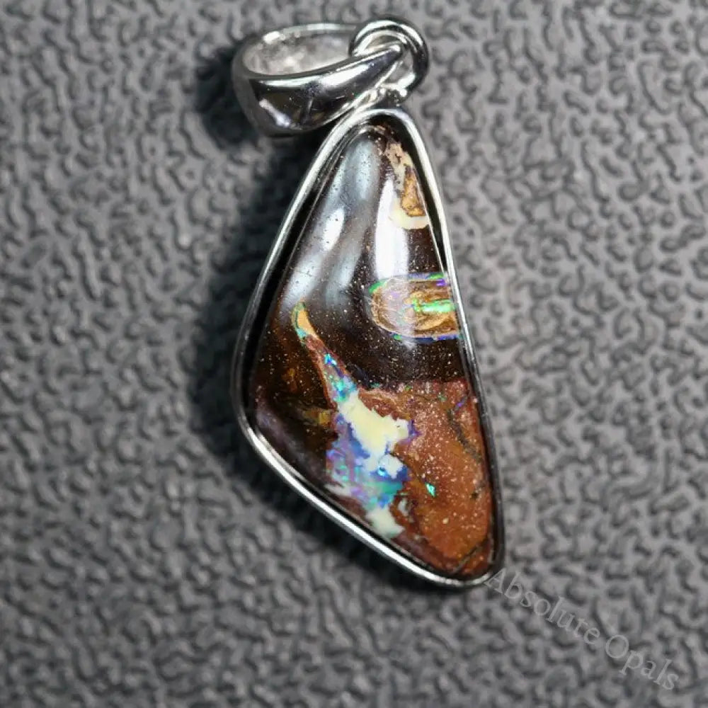 Australian Boulder Opal Pendant Sterling Silver L29.2 Mm 2.5 G Jewellery