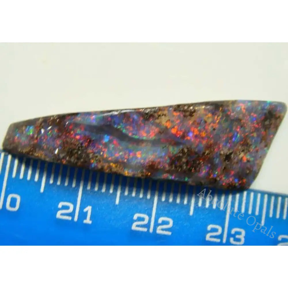 Australian Boulder Opal – Red Multi Color Fire Solid Cut 24.1Ct 38.7Mm Boulder Opal
