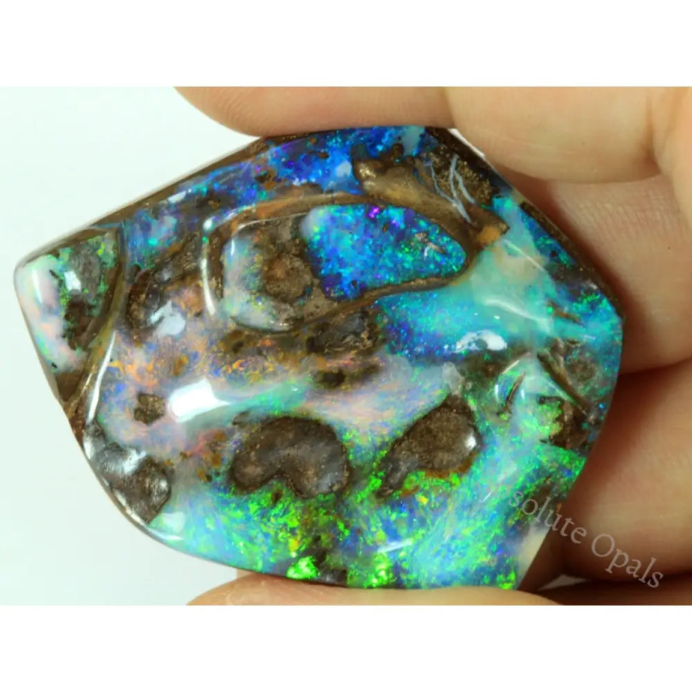 Australian Boulder Opal Solid Stone Natural Cut Carving 100.5 Cts Boulder Opal