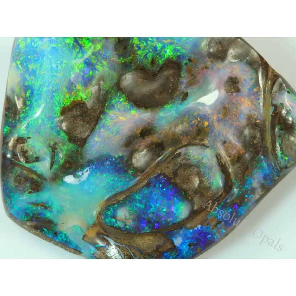 Australian Boulder Opal Solid Stone Natural Cut Carving 100.5 Cts Boulder Opal