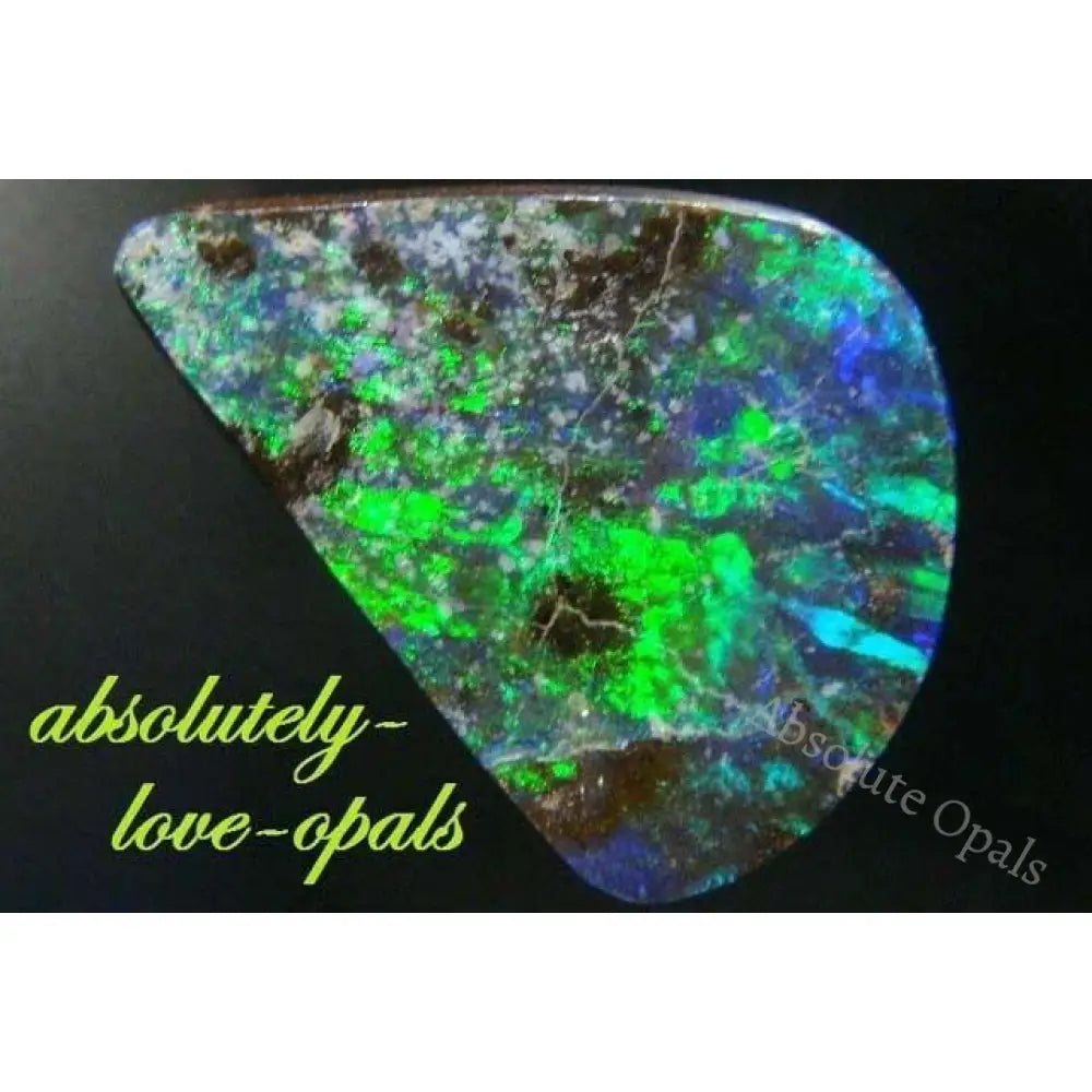 Australian Boulder Opals – Gem Green Fire Solid Cut 6.6Ct 17.6Mm Boulder Opal