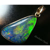 Australian Gem Multicolor Doublet Opal 14K Gold Pendant 1.55G 27Mm Jewellery