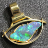 Australian Lightning Ridge Black Opal Carving Pendant Gold L27.1Mm 10.36Gr Jewellery