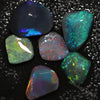 Australian Lightning Ridge Black Opal Solid Rubs Rough Parcel 6Pcs 10.1Cts