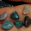 Australian Lightning Ridge Black Opal Solid Rubs Rough Parcel 6Pcs 9.2Cts