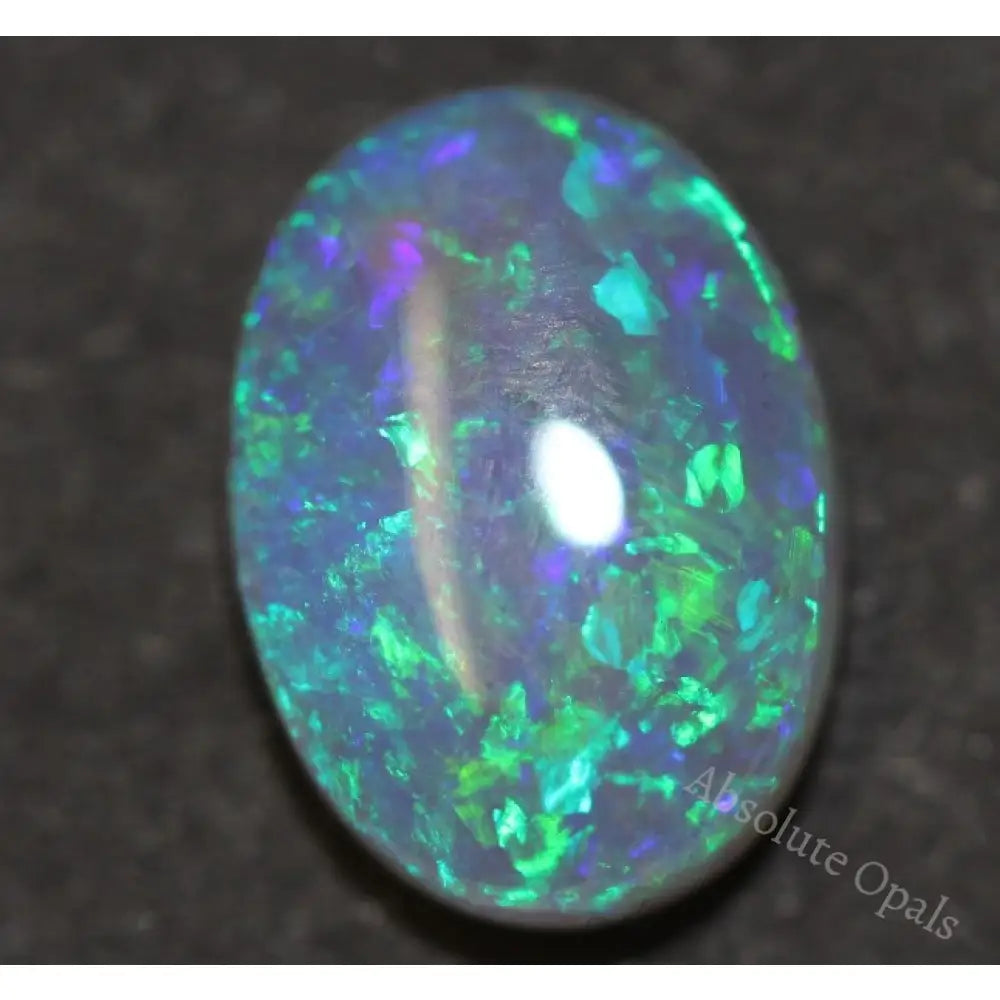 Australian Lightning Ridge Crystal Opal Solid Cabochon 1.60 Cts Vid Semi Black Opal