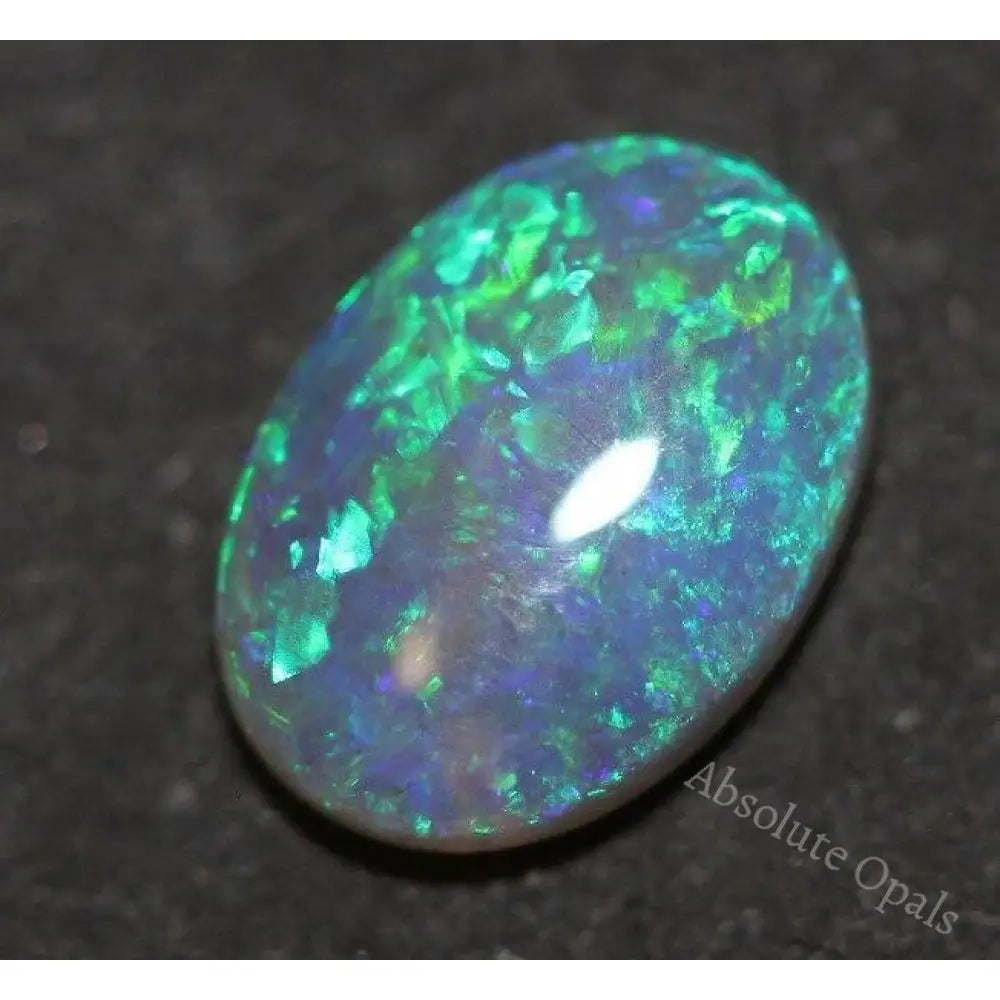 Australian Lightning Ridge Crystal Opal Solid Cabochon 1.60 Cts Vid Semi Black Opal