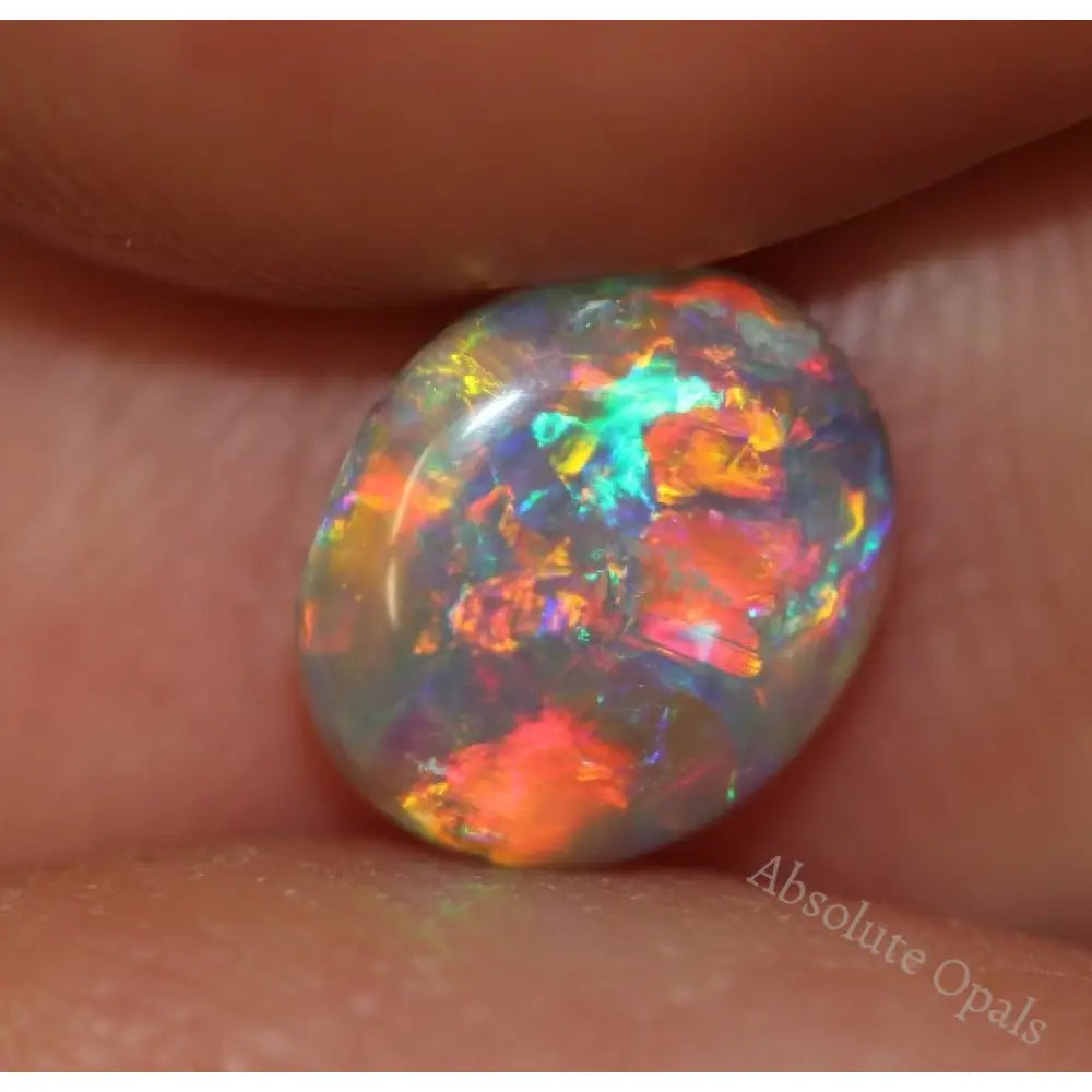 Australian Lightning Ridge Semi Black Opal Solid Loose Cut Cabochon Stone 0.96Ct