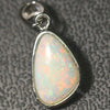 Australian Lightning Ridge Solid Black Opal Pendant Silver L21.8 Mm 1.44G Jewellery