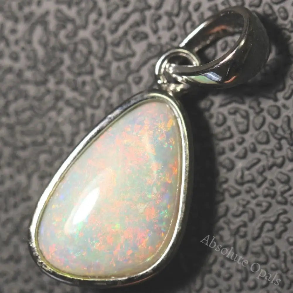 Australian Lightning Ridge Solid Black Opal Pendant Silver L21.8 Mm 1.44G Jewellery