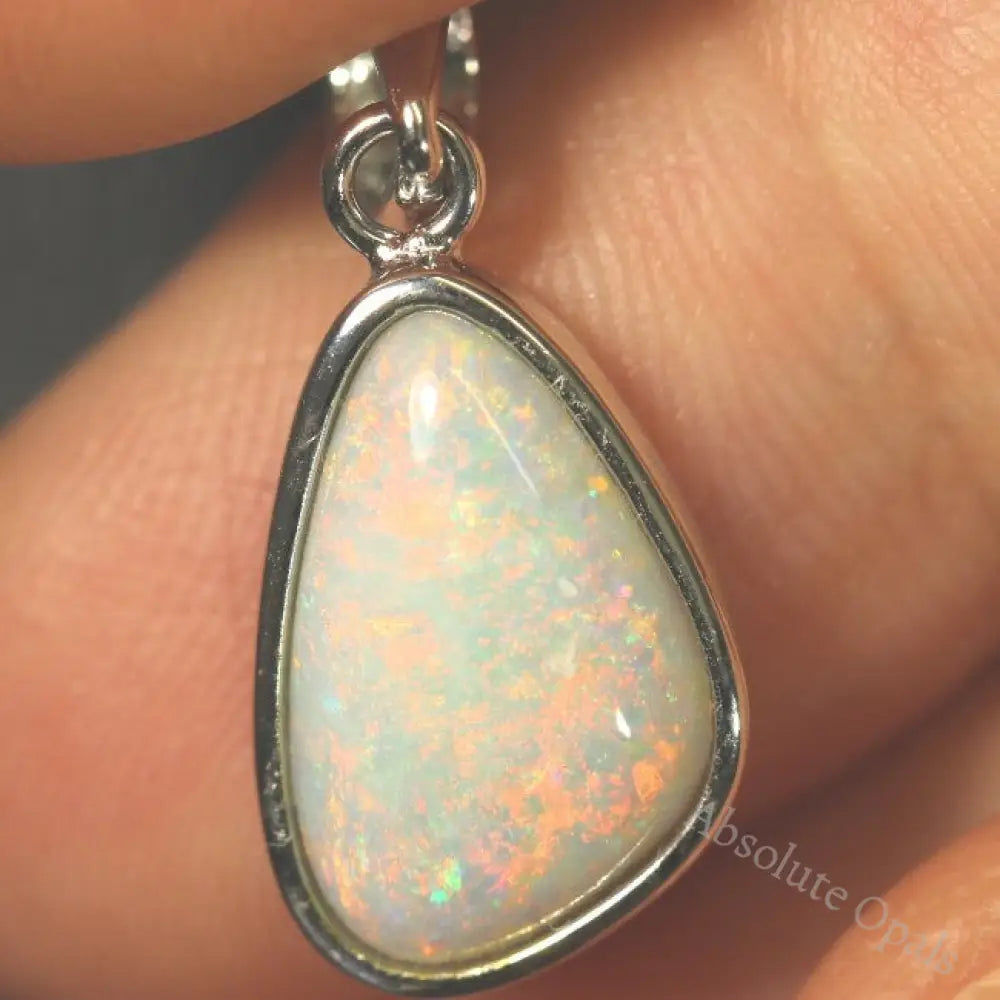 Australian Lightning Ridge Solid Black Opal Pendant Silver L21.8 Mm 1.44G Jewellery