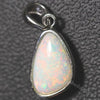 Australian Lightning Ridge Solid Black Opal Pendant Silver L21.8 Mm 1.44G Jewellery