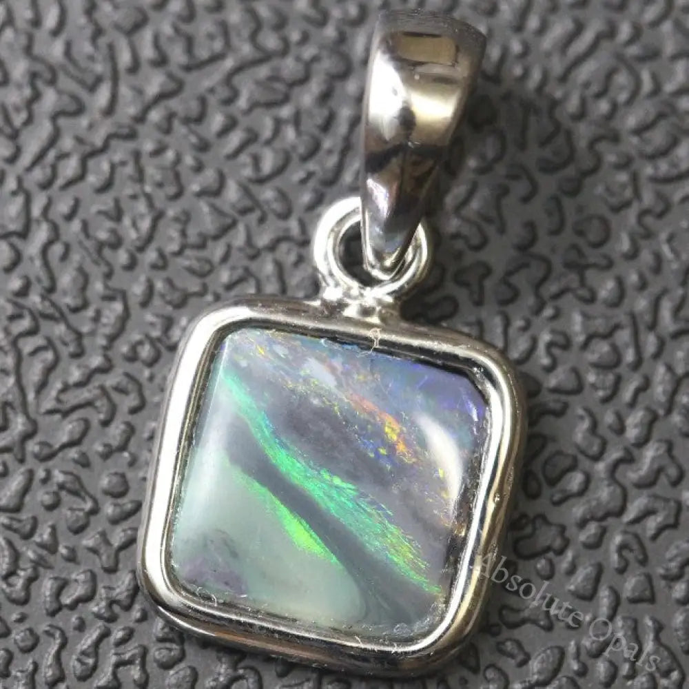 Australian Lightning Ridge Solid Opal Pendant Silver L18.3Mm 0.76G Jewellery