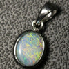 Australian Lightning Ridge Solid Opal Pendant Silver L20.1 Mm 0.78G Jewellery