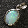 Australian Lightning Ridge Solid Opal Pendant Silver L20.1 Mm 0.78G Jewellery