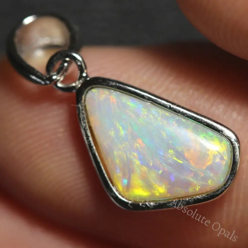 Australian Lightning Ridge Solid Opal Pendant Silver L22.0Mm 1.11G Jewellery