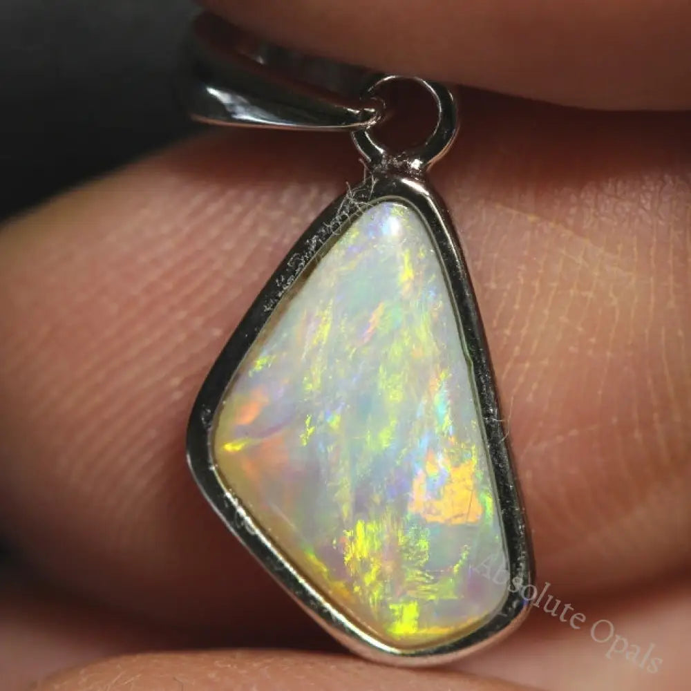 Australian Lightning Ridge Solid Opal Pendant Silver L22.0Mm 1.11G Jewellery