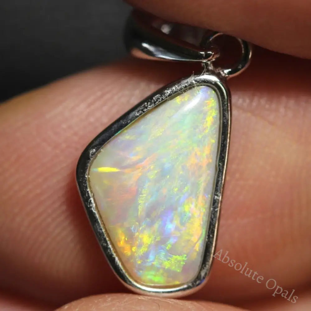 Australian Lightning Ridge Solid Opal Pendant Silver L22.0Mm 1.11G Jewellery