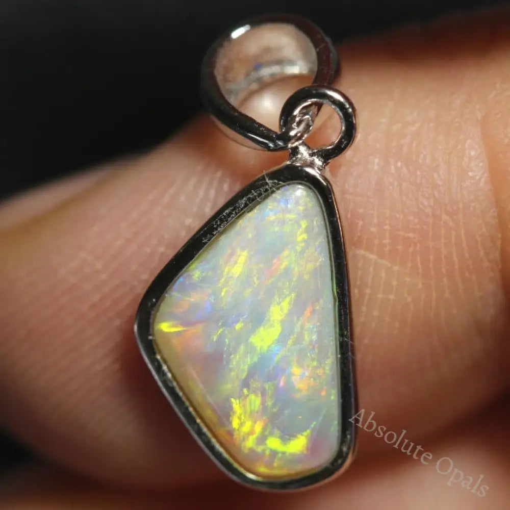 Australian Lightning Ridge Solid Opal Pendant Silver L22.0Mm 1.11G Jewellery