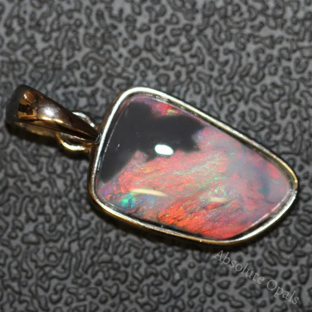 Australian Lightning Ridge Solid Opal Pendant Silver L24 Mm 1.42G Jewellery