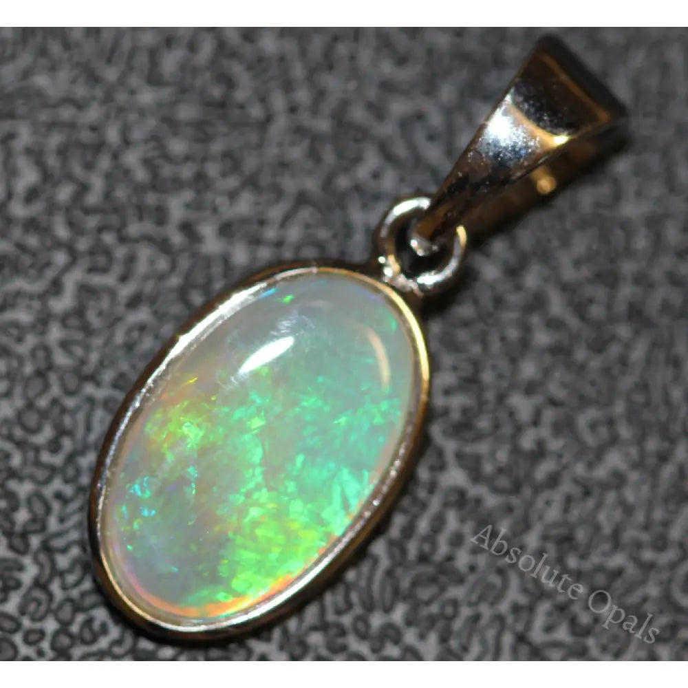 Australian Lightning Ridge Solid Opal Pendant Silver L25Mm 1.38G Jewellery