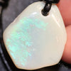 Australian Opal Boulder Drilled Greek Leather Mounted Pendant Necklace 15.85 Cts Jewellery