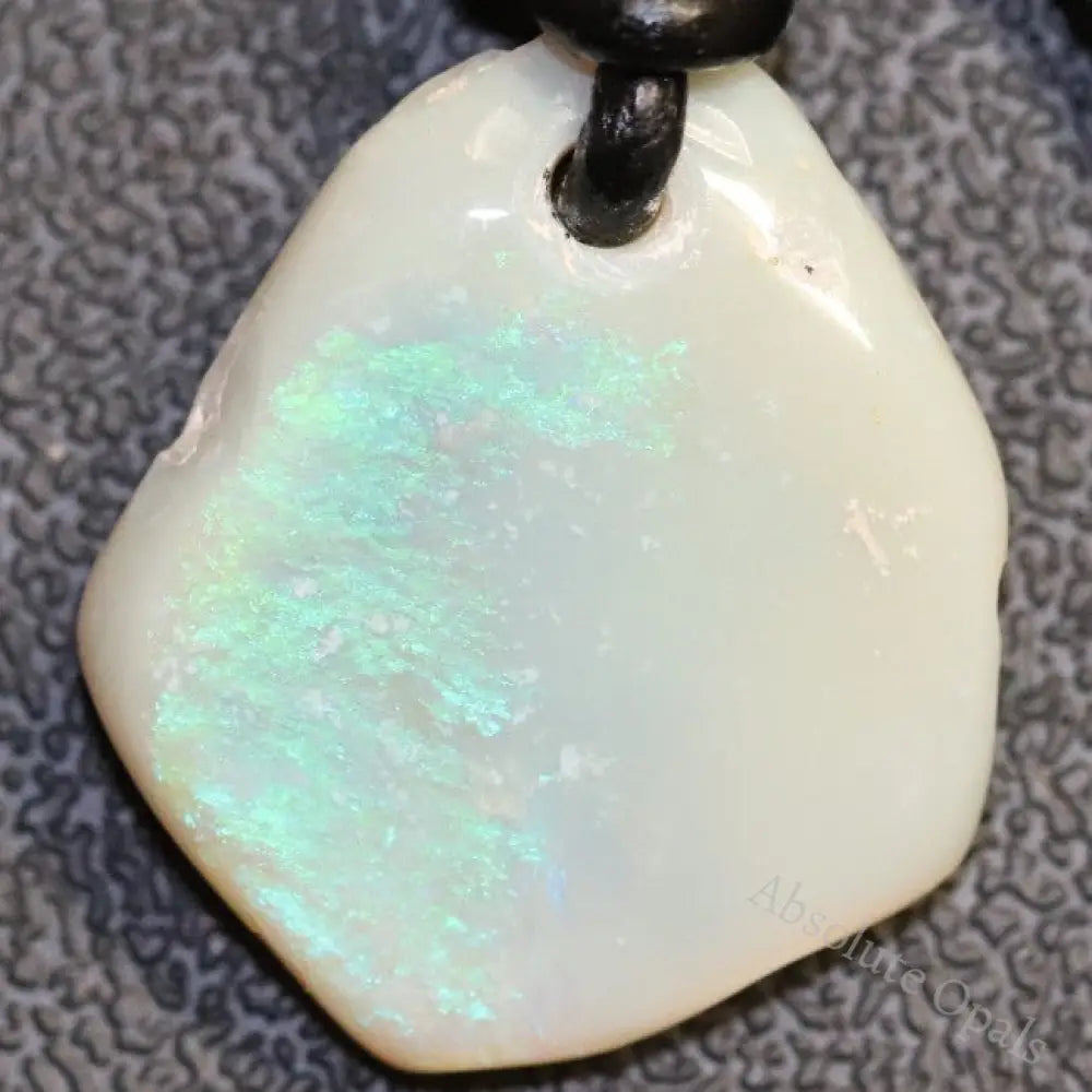 Australian Opal Boulder Drilled Greek Leather Mounted Pendant Necklace 15.85 Cts Jewellery