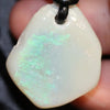 Australian Opal Boulder Drilled Greek Leather Mounted Pendant Necklace 15.85 Cts Jewellery