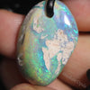 Australian Opal Boulder Drilled Greek Leather Mounted Pendant Necklace 20.84 Cts Jewellery