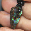 Australian Opal Boulder Drilled Greek Leather Pendant Necklace 13.94 Cts Jewellery