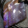 Australian Opal Boulder Drilled Greek Leather Pendant Necklace 37.25 Cts Jewellery