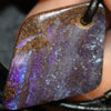 Australian Opal Boulder Drilled Greek Leather Pendant Necklace 37.25 Cts Jewellery