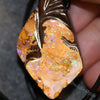 Australian Opal Boulder Drilled Greek Leather Pendant Necklace 76.50 Cts Jewellery
