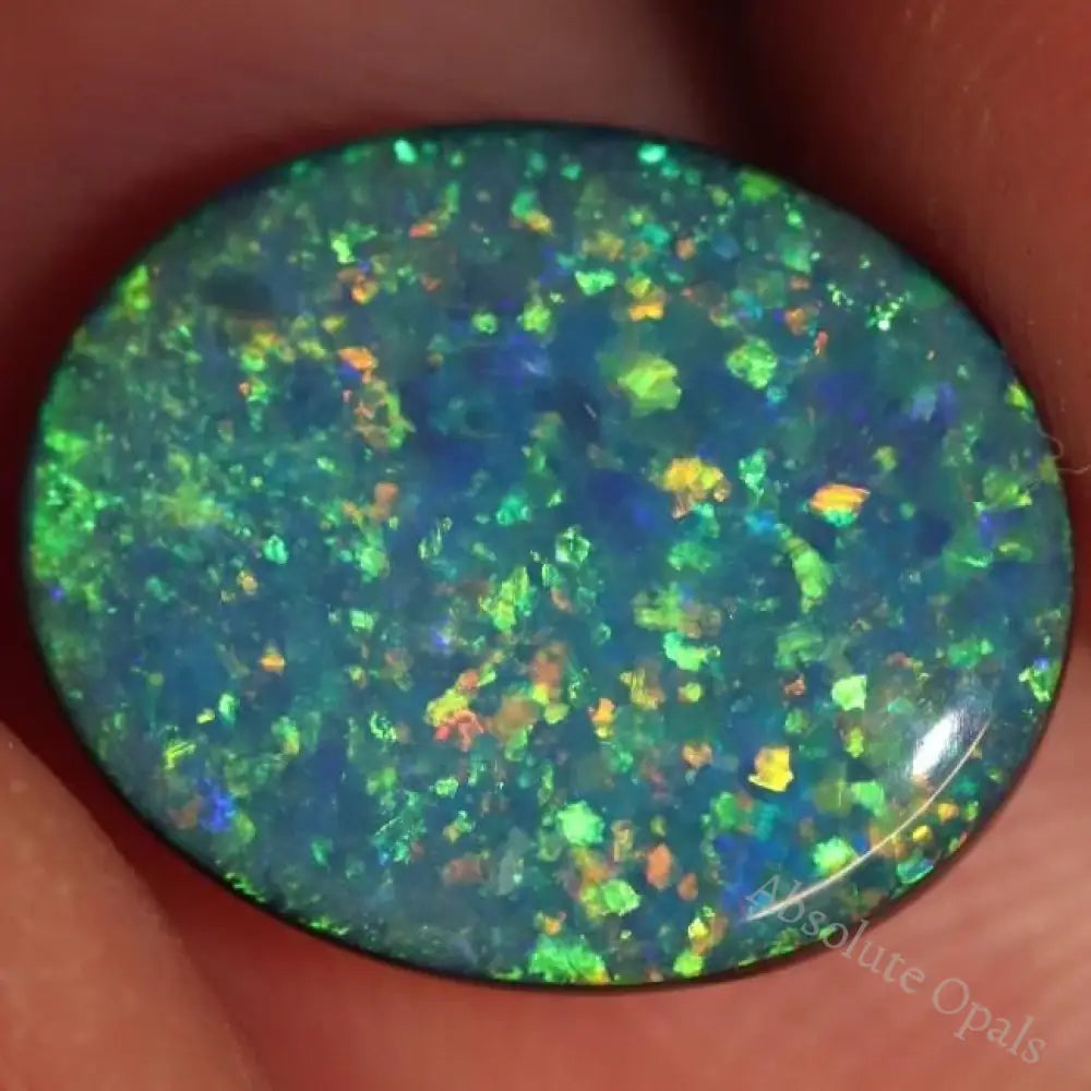 Australian Opal Doublet Lightning Ridge Stone Cabochon 3.50 Cts