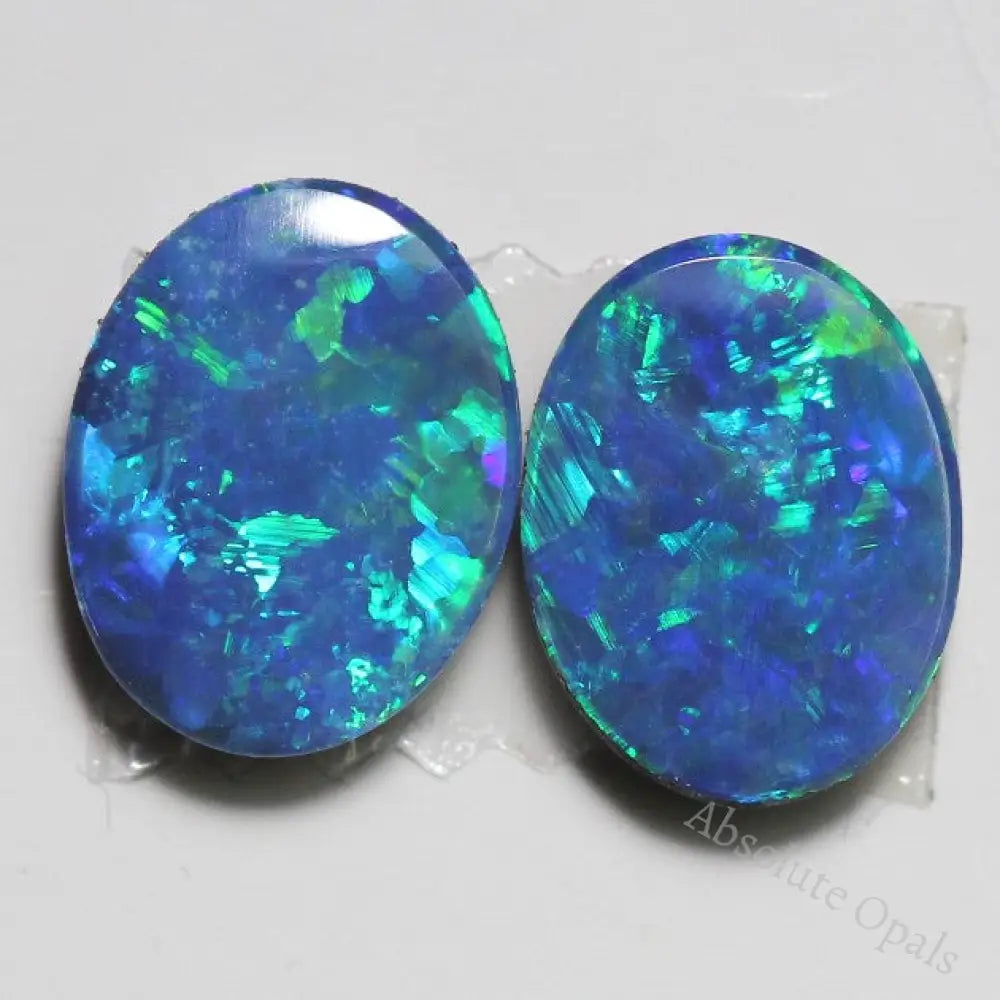 Australian Opal Doublet Stone Cabochon 2Pcs 2.56 Cts