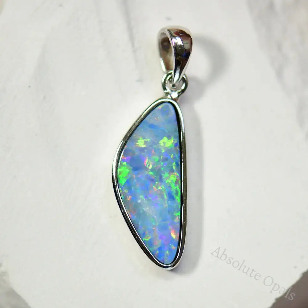 Australian Opal jewellery Doublet 925 Silver Pendant