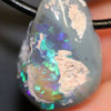 Australian Opal Lightning Ridge Drilled Greek Leather Mounted Pendant Necklace 27.40 Cts Jewellery