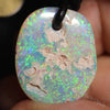 Australian Opal Lightning Ridge Drilled Greek Leather Pendant Necklace 14.09Cts Jewellery