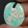 Australian Opal Lightning Ridge Drilled Greek Leather Pendant Necklace 14.09Cts Jewellery